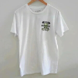VOLCOM | Men's White with  Green Skull Logo T-Shirt Size Small